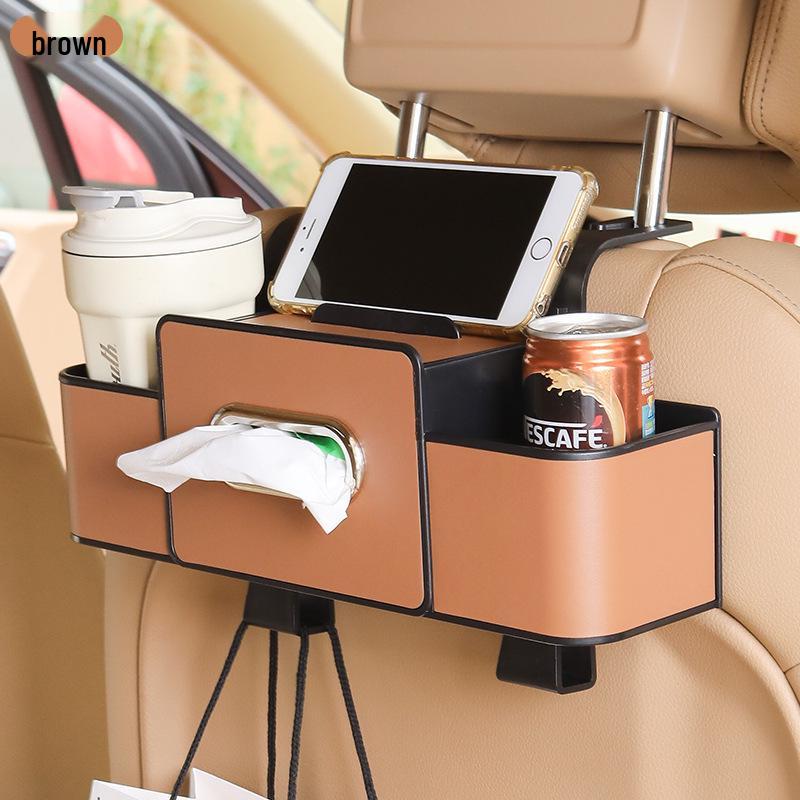 

Car Seat Back Organizer with Cup Holder and Interior Hooks