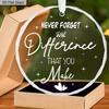 1pc Thank You Gifts for Women Men - Never Forget The Difference That You Make for Coworkers - Glass Ornament