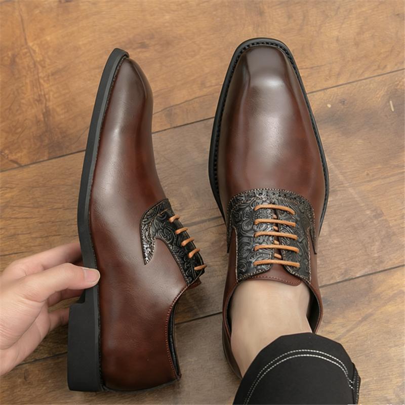 Britain Gentleman Designer New Men's Pointed Lace Up Oxford Shoes Male Wedding Dress Homecoming Formal Wedding Footwear