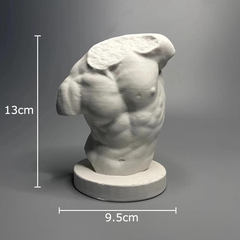 Plaster Statue Desk Decoration Ornaments Plaster Bodybuilding HalfFigure Aesthetic Desk Art Sculpture Room Aesthetic Decor