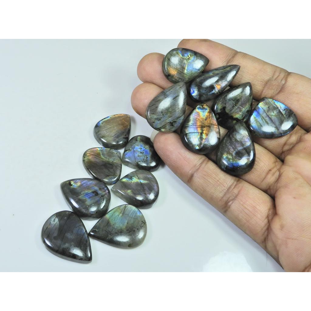 267Cts. Natural Purple Labradorite Spectrolite Pear Loose Gemstone 14Pcs Lot LL-1183