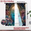 2pcs, 2D FLAT PRINTING Curtains (Without Rod) Ocean Paradise Christmas Festival Creative Curtains Versatile Polyester Fabric
