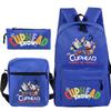 Cartoon Teacup Head Cuphead Student Backpack Oblique Span Bag Pencil Bag Primary And Secondary School Students Children'S Schoolbag Three-Piece Set