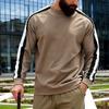 Autumn and Winter New Men's Casual Contrasting Color Outdoor Commuting Base Sweatshirt Khaki Color None