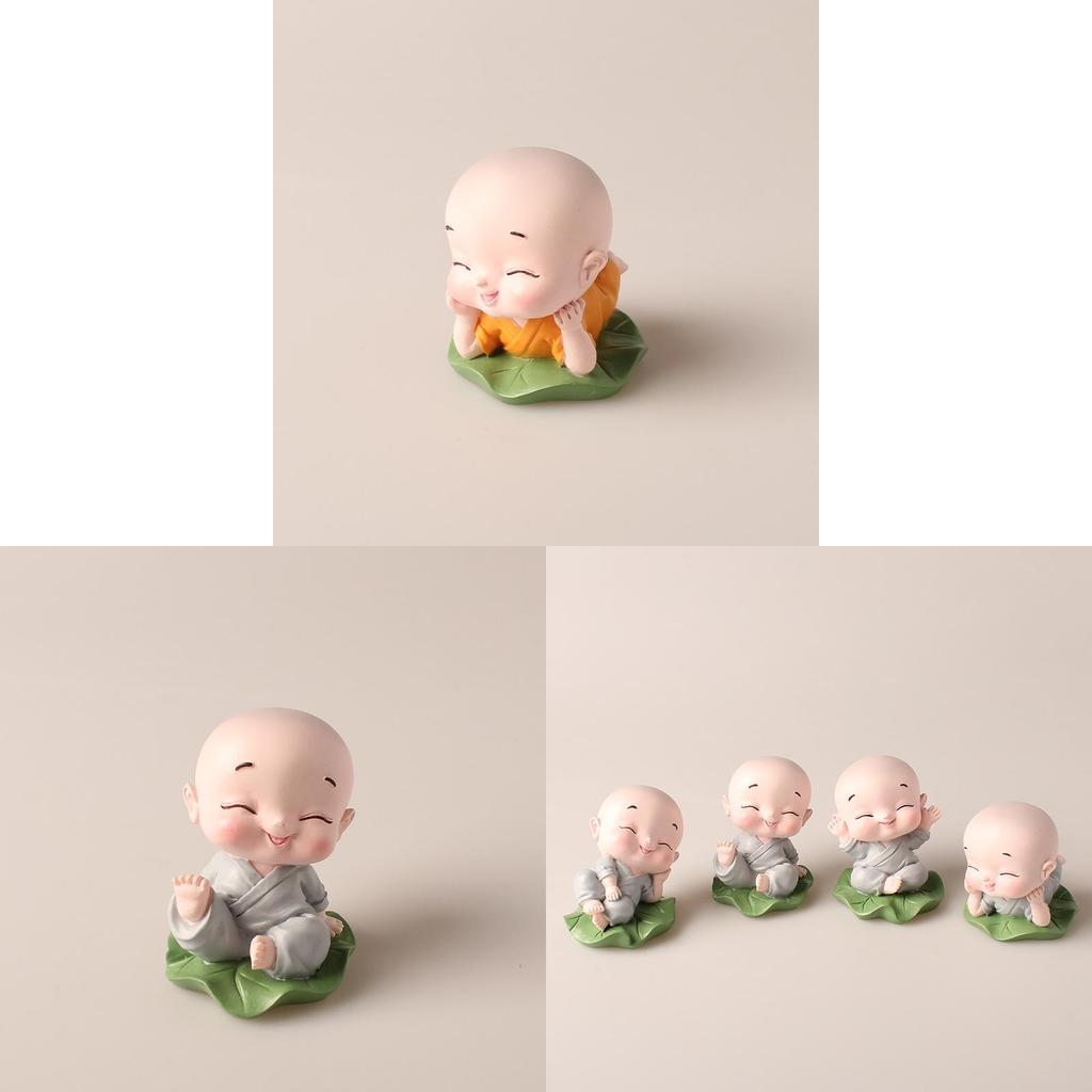 Childhood Monk Car Decor Resin Cartoon Ornament For Car Dashboard And Home Office