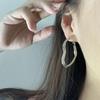 Hollow Love Big Earrings Fashion Commuter Wind Plain Ring Ear Buckle Cross-Border Manufacturers Wholesale Fold Twist Line Heart Earrings
