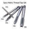5pcs Metric Thread Tap Set M3 M4 M5 M6 M8 Hand Tap Drill