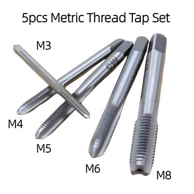5pcs Metric Thread Tap Set M3 M4 M5 M6 M8 Hand Tap Drill