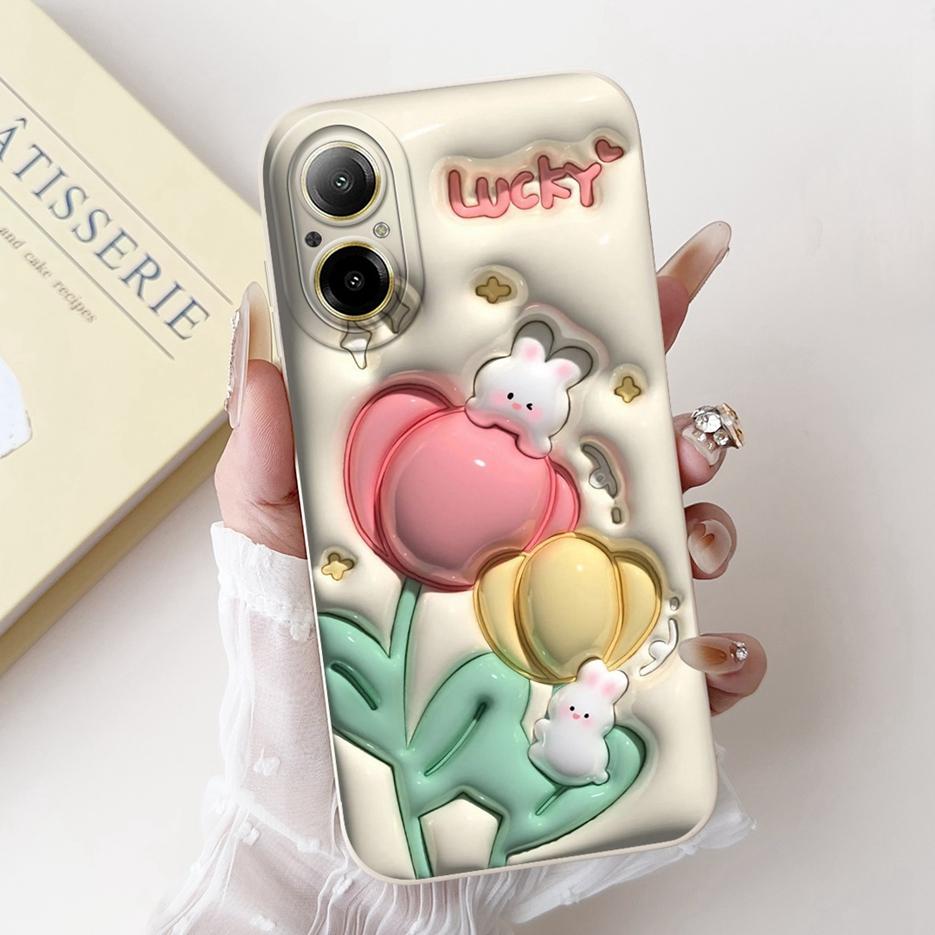 For Realme C67 4G Case RMX3890 Cute Panda Cartoon Cover Anti-Drop Phone Case For Realme C67 RealmeC67 4G Back Covers Soft Fundas