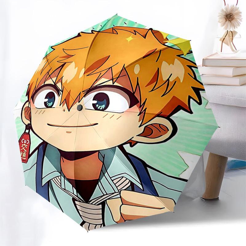 1pc Cute Anime Character Automatic Opening Folding Umbrella with COCO Traffic Tag 8 Bone Iron Frame, Outdoor, Festival Gift for Fans, Travelers, Daily
