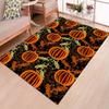 Home Relaxation Cozy Crystal Velvet Area Mat with Pumpkin & Leaf Design - Durable, Comfortable Floor Mat for Living Room