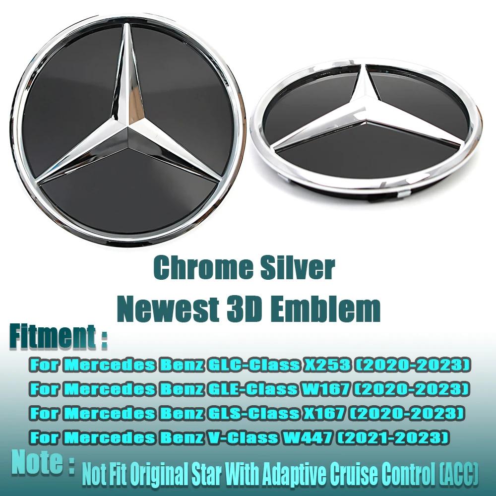 

Hot Car Sticker For Mercedes Benz GLC X253 GLE W167 GLS X167 V W447 silver Border Newest 3D And Black Border LED Mirror Grille S