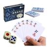 Mahjong Game Card Playing Cards Tabletop with 2 Dice Paper Easy To Carry Large Size