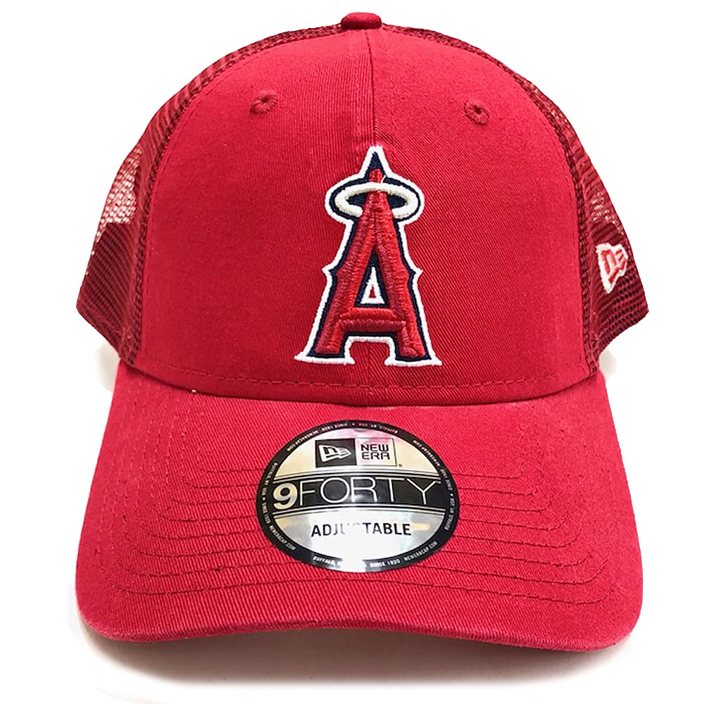 New Era MLB Trucker 9FORTY Mesh Featuring Shohei Los Angeles Angels of Anaheim Cap/Red, Ohtani's Team.