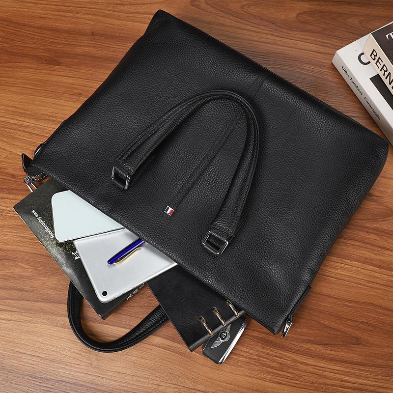 Top Layer Cowhide Handbag Genuine Leather Casual Bag Fashion Soft Leather Bag Office Bag Business Briefcase Men's Bag