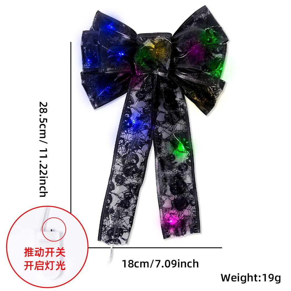 Halloween Stunning Bow Decoration With Glowing Skeleton And Pumpkin Designs For Parties Festive