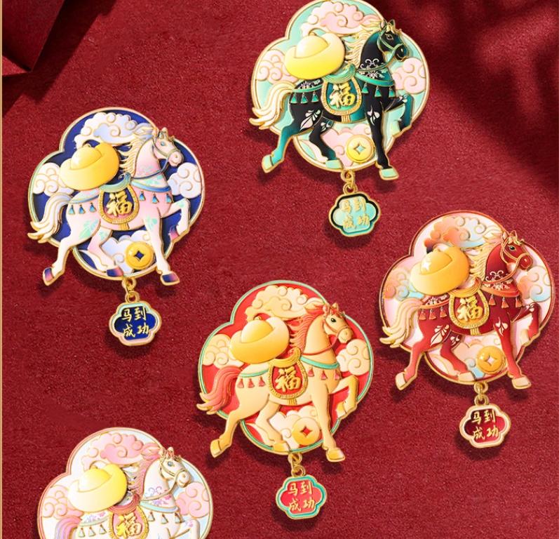 Chinese Year Of The Horse Spring Festival Magnet Refrigerator Sticker Furniture Sticker Blessing Gift Home Decor