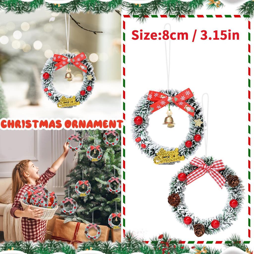 Christmas Wreath, Green Vine Circle, Decoration, Small Christmas Wreath, Snowflake Wreath