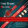 ZTO Portable 19 Tone Super Hard Fishing Rod with Integrated Reel: Compact, Through-Handle Design, Internal Wiring, Handheld.