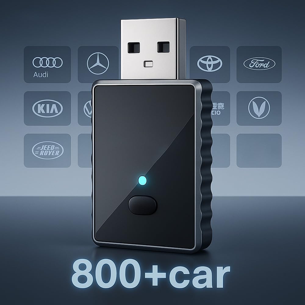 Wireless CarPlay Adapter, 2-in-1 Android Auto Wireless Adapter 2025 AI Box CarPlay, Mini CarPlay