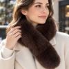 Women's Thick Reversible Neck Warmer with Fuzzy Collar Versatile Winter Scarf