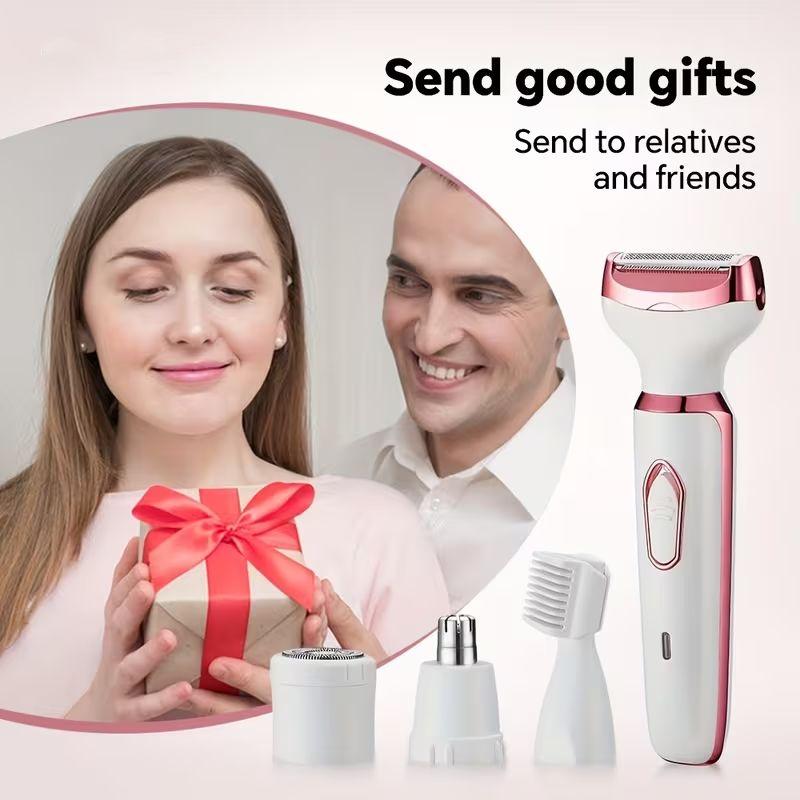 Xiaomi 4-in-1 Rechargeable Electric Lady Shaver Set - Portable 500mAh Wet & Dry Painless Trimmer for Face, Nose, Legs & Underarms