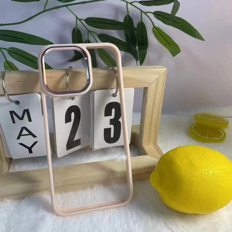 Metal Frame Suitable for Apple 15 Promax Mobile Phone Case Simple Light Luxury Acrylic IPhone 13 Anti-fall Hard Case