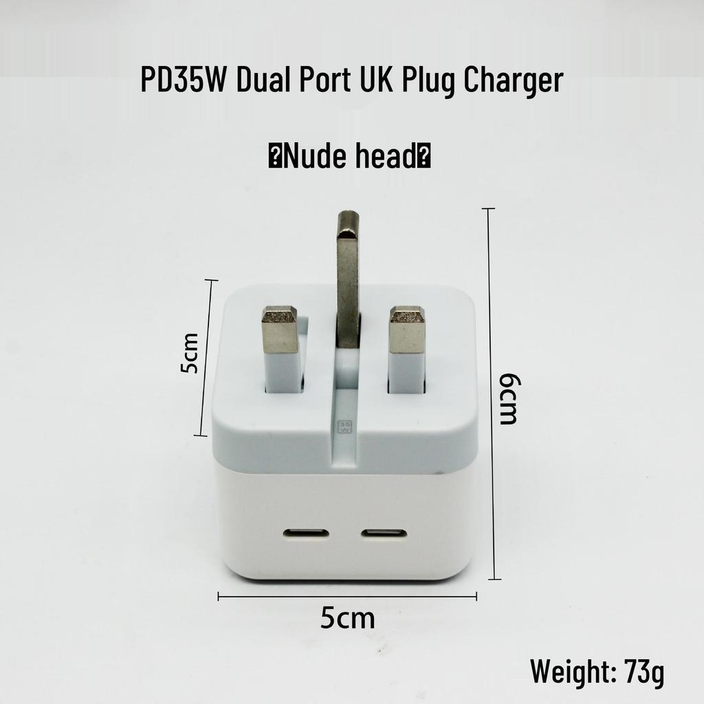Universal Fast Charger 35W for Apple 14 - Foldable with Multi-Port, Compatible with UK, EU, and US Standards