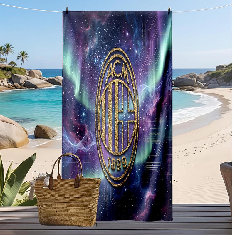 AC Milan Printed Beach Towel Quick Dry Soft TowelPortable Large Rectangular Beach Blanket for Travel Swimming Pool