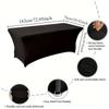 1PC Stretch Table Cloth Wedding Restaurant Birthday Party Hotel Banquet Outdoors Wrinkle Resistant Solid Color Tablecloth