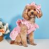 British Style Plaid Lace Dog Skirt Soft Puppy Fairy Skirt Pet Costume  for Small and Medium Pet