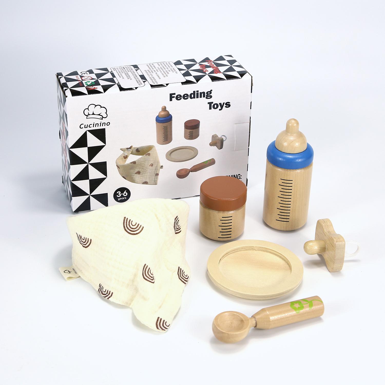 

Baby Doll Feeding Set Early Learning Pretend Play Baby Doll Bottles Toy for Children Preschool Age