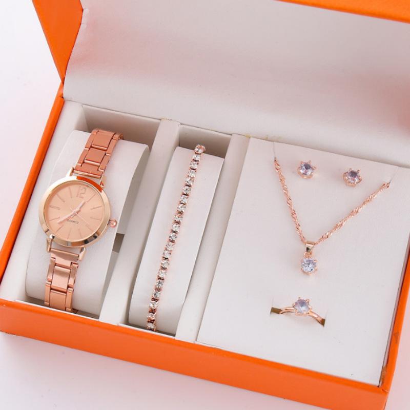 Popular Women'S Watches Supply Five-Piece Set Diamond Women'S Watches Women'S Fashion Roman Quartz Watches