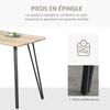 Industrial Design Dining Table Large Top dim. 120L x 60W x 75H cm Black Metal Hairpin Legs MDF Light Oak Look