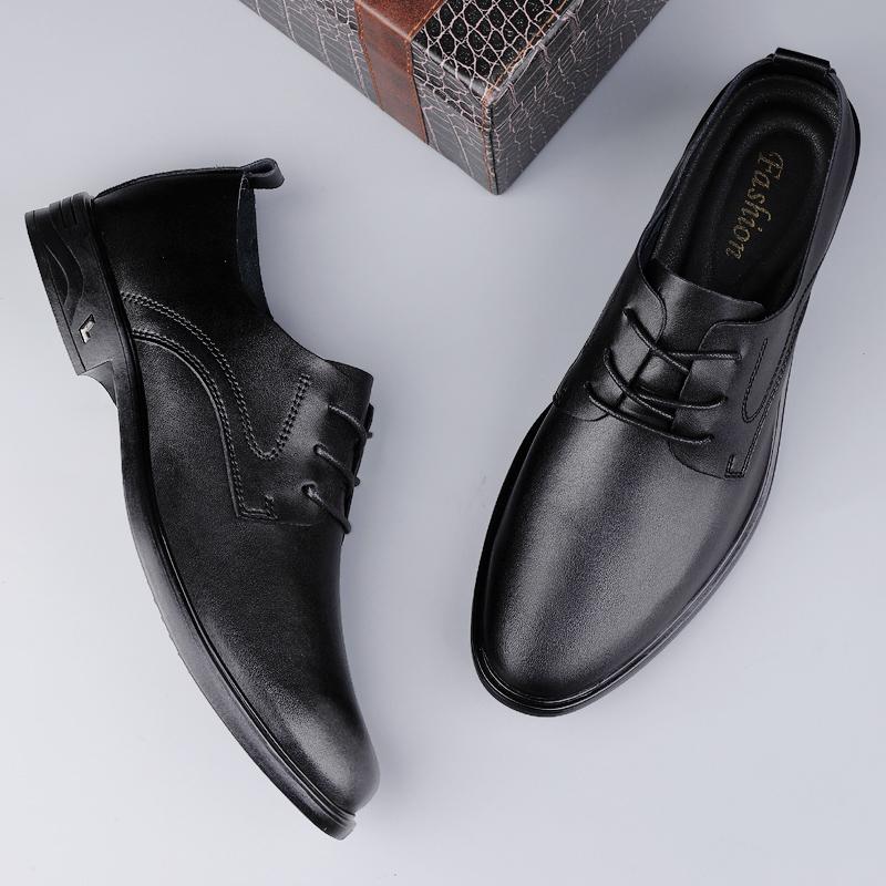 Fashion Genuine Leather Casual Shoes Classic Mens Oxford Shoes Outdoor Male Formal Dress Footwear Elegantes Outdoor Derby Shoes Sneakers