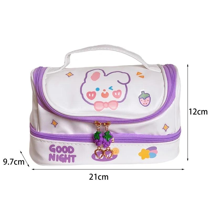 Cute Pencil Case Pencil Bag Pen Cases 2 Layer High Capacity Pencils Pouch Free 1PC DIY Sticker School Stationery Girl Gift
