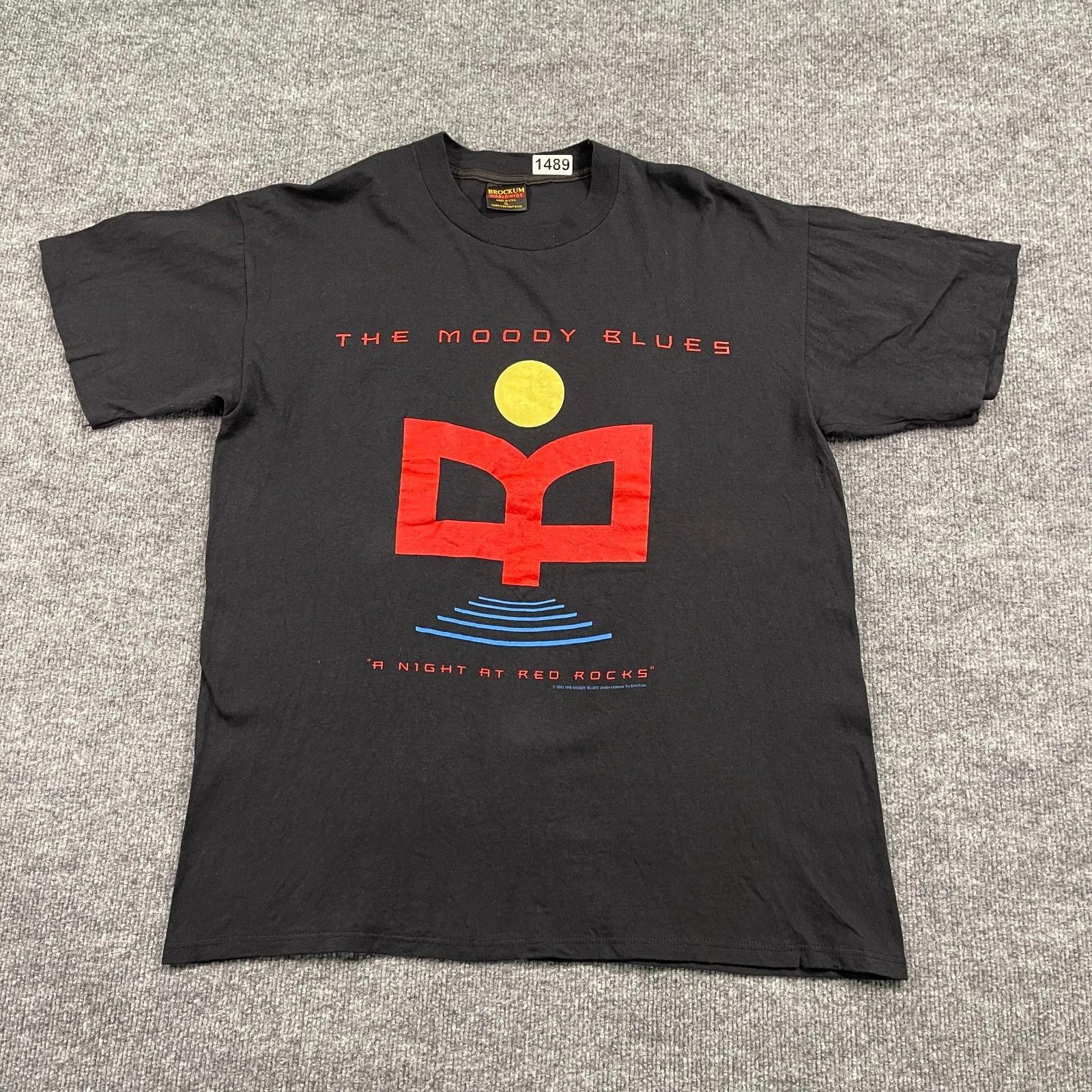 

Винтажная футболка The Moody Blues A-Night-at-Red Rocks Концертный 1993 года Размер L 22x28 Группа M