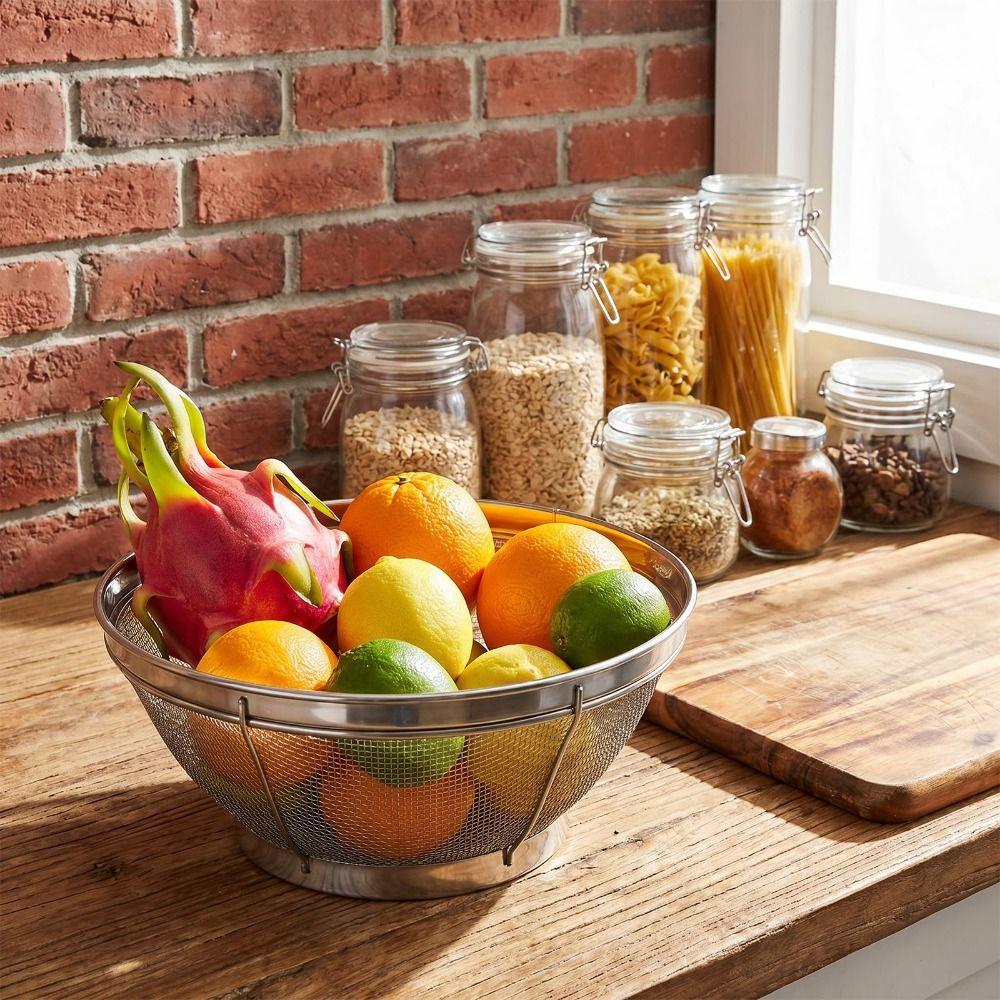 Stainless Steel Rice Strainer Versatile Use Fine Mesh Strainer Food Colander  Kitchen Supplies