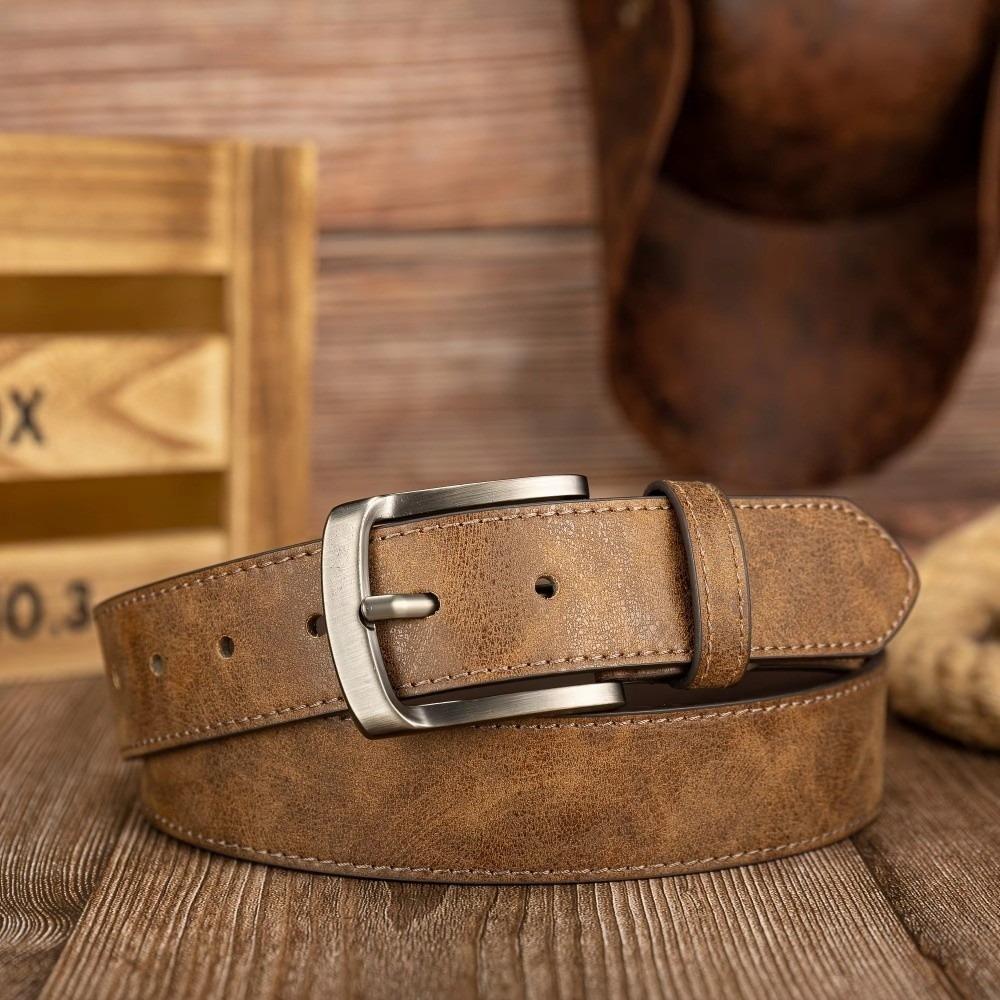 

Metal Pin Buckle Men s Belt High Quality Waist Strap Accessories Business Waistband Male Designer brown-110cm