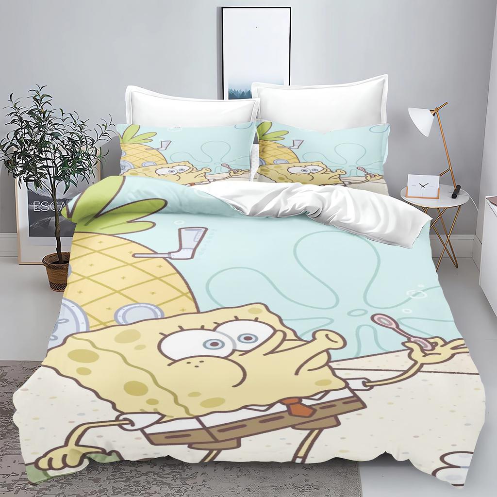 Quilt Cover set Yellow Sponge 100% Polyester Sea Star 3D Children'S Bedding Sets King Size Bedding Comforter