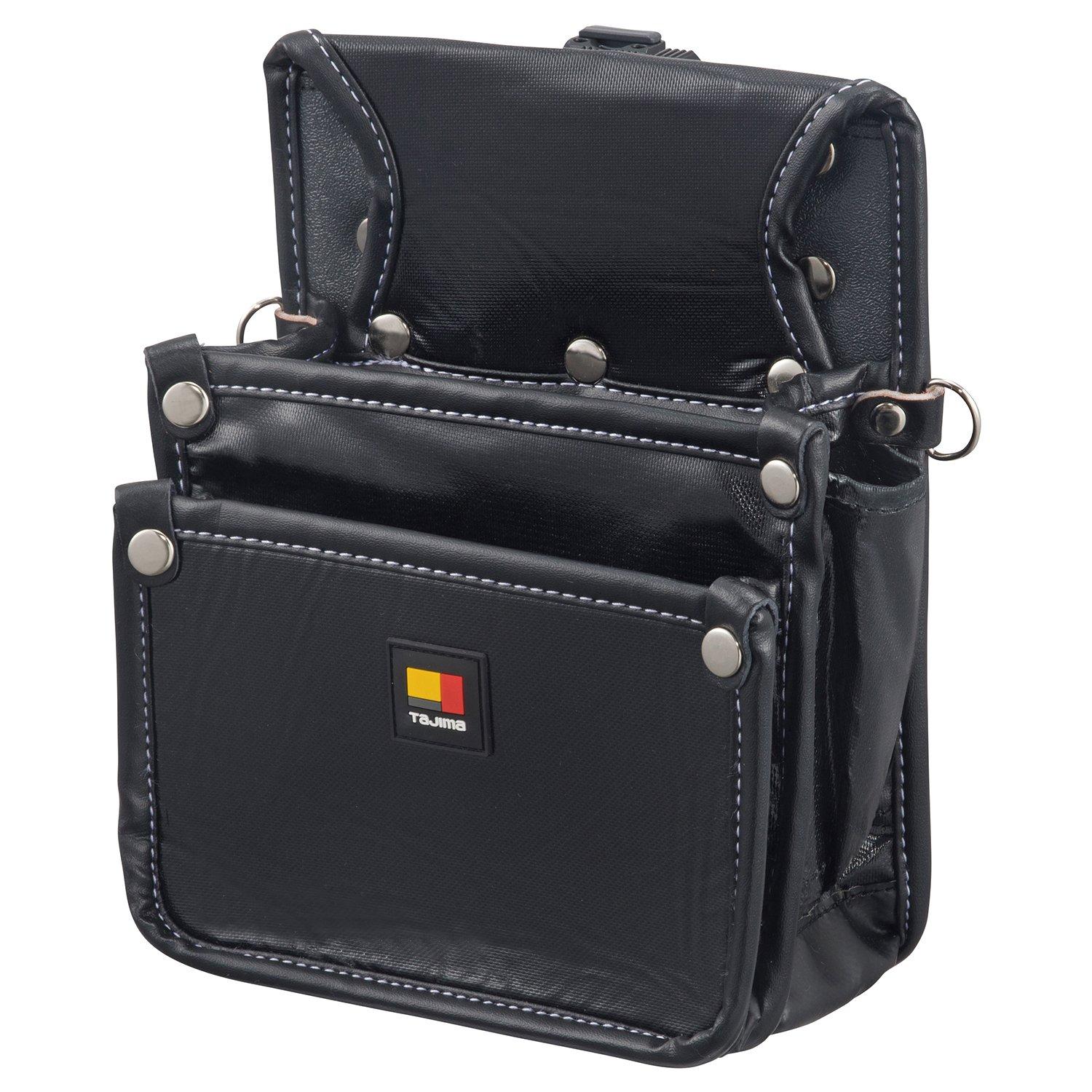 Tajima Safe System Detachable Tool Pouch, 2-Tier Small Nail Pouch, Water-Resistant High-Density Nylon, SFKBN-KG2S. Easy to attach and detach, can be a