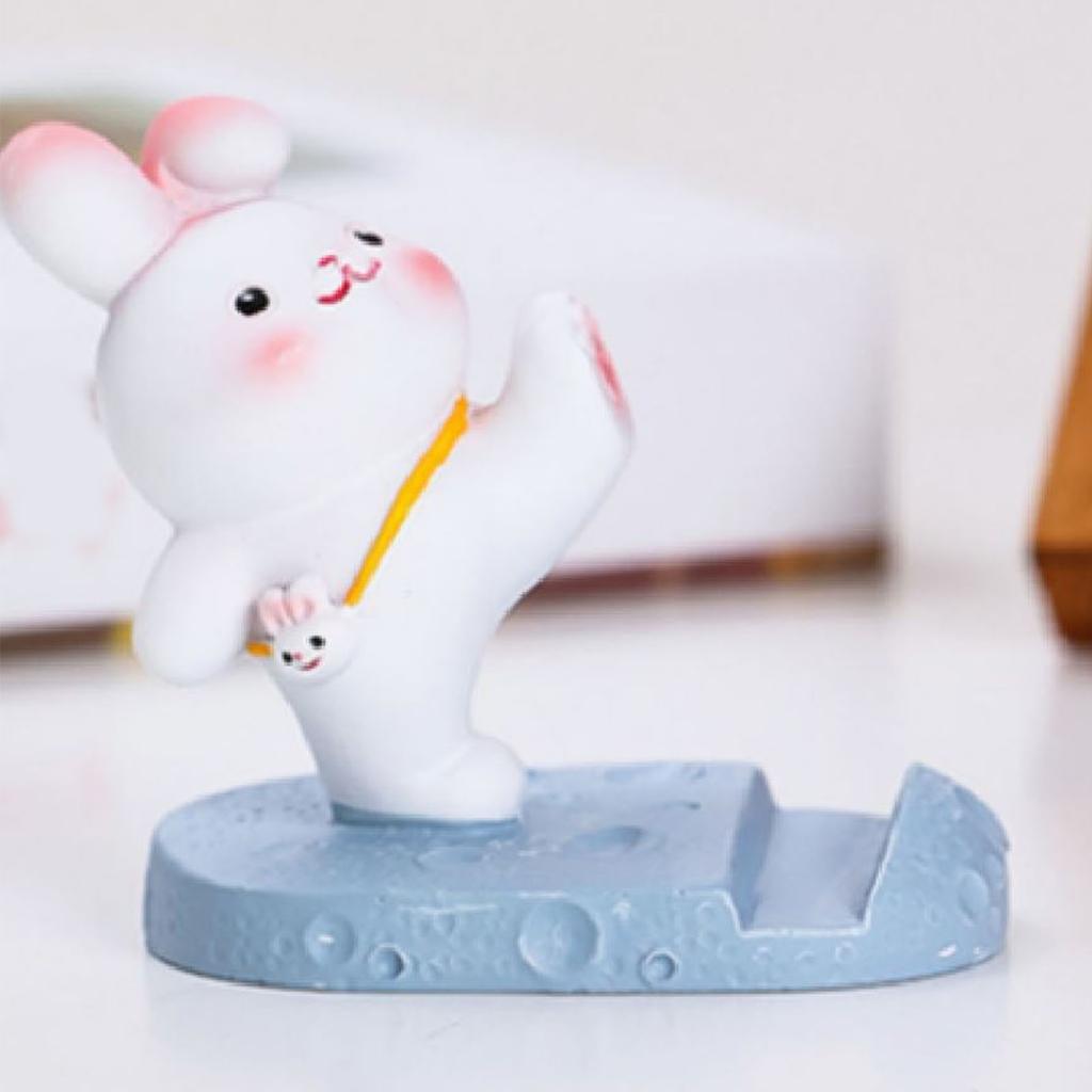 Cute   Cell Phone Stand Cartoon Resin Bunny Phone Holder Desk for Student Room Decoration