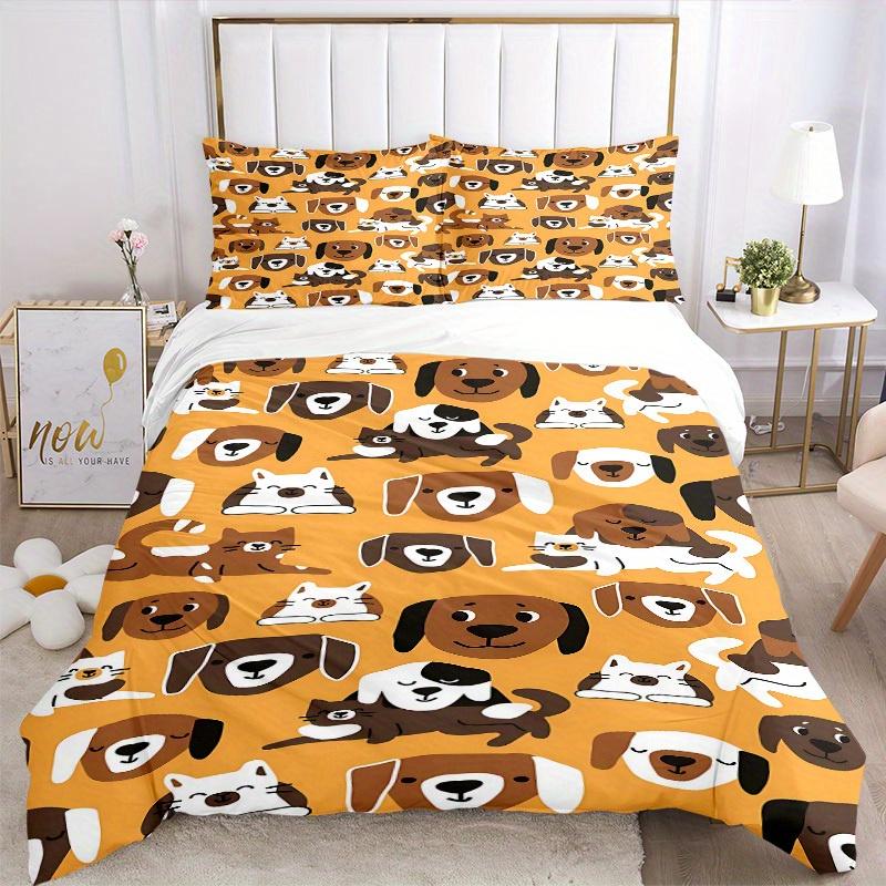 3pcs set Pets Animals 1 Quilt Cover + 2 Pillowcases, All Seasons Bedroom Setting, Perfect for Home and Dorm Decor a192