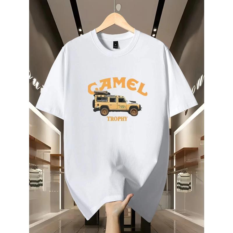 Unisexs Vintage Camel Trophy Car Print TShirt Casual Streetwear Cotton Short Sleeve Summer Tees