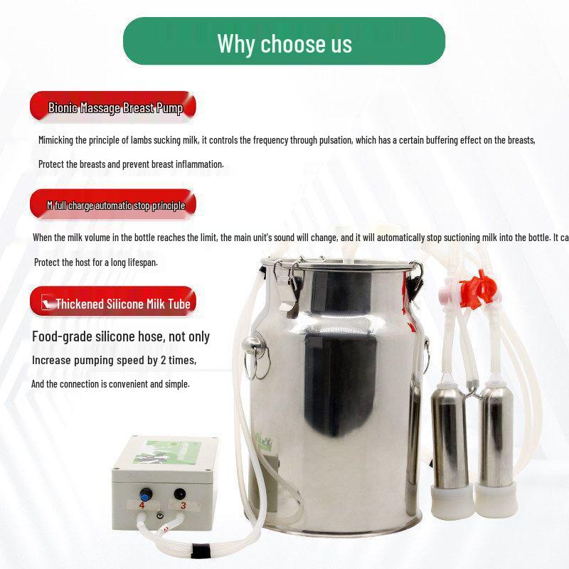 Portable Electric Pulse Milking Machine for Cows and Sheep