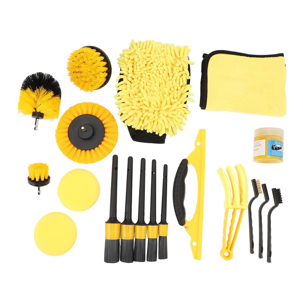 Bohrbürstenaufsatz-Set Vielseitiges Autoreinigungs-Bohrbürsten-Set mit Drahtbürste Innenraumbürste
