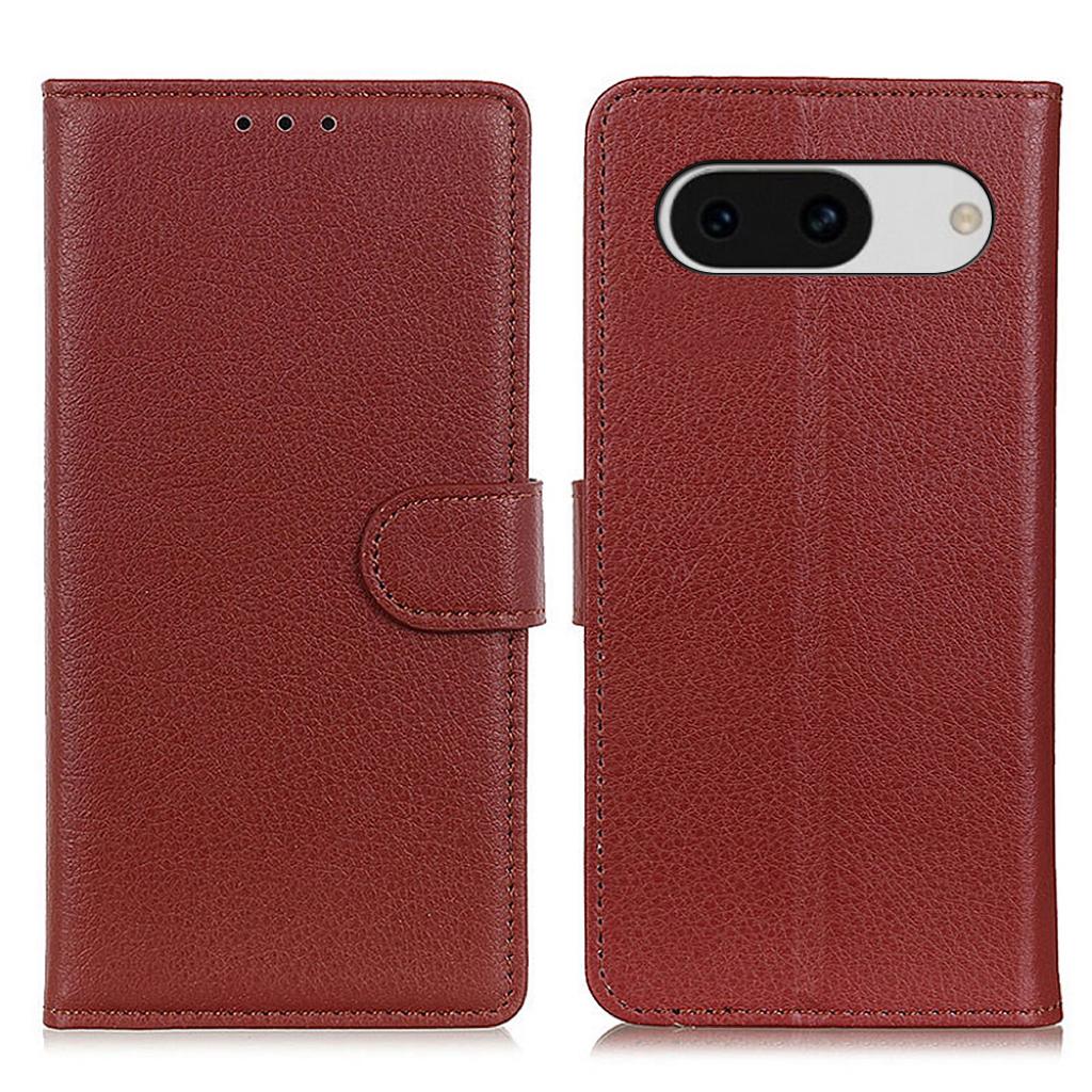 For Google Pixel 8a Case Anti-Scratch Litchi Texture Wallet Leather Phone Cover