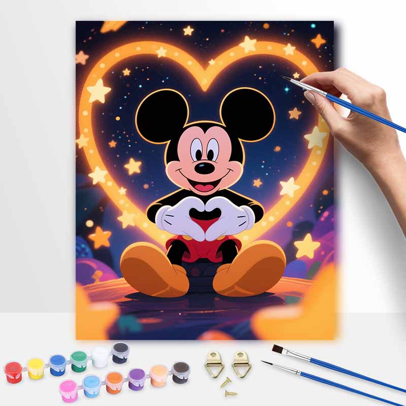 Disney mouse oil painting hand painting coloring painting handmade diy home decoration gift
