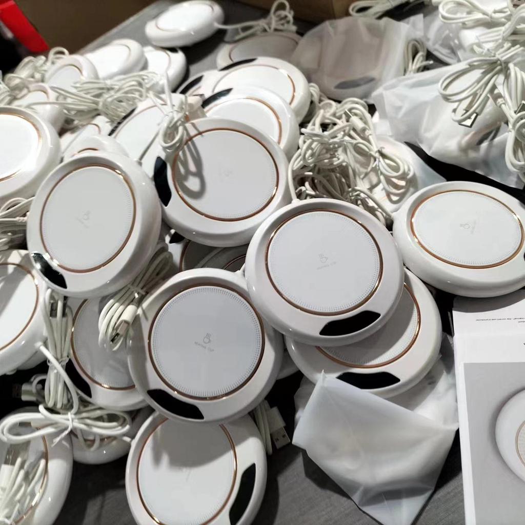 Three-Level Adjustable Temperature Cup Warmer with Insulated Coaster - 55 Degrees Constant Heating.