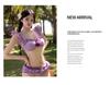 2025 Korean Sexy Gathered Swimsuit: Women's Three-Piece Set with Long-Sleeve Cover-Up